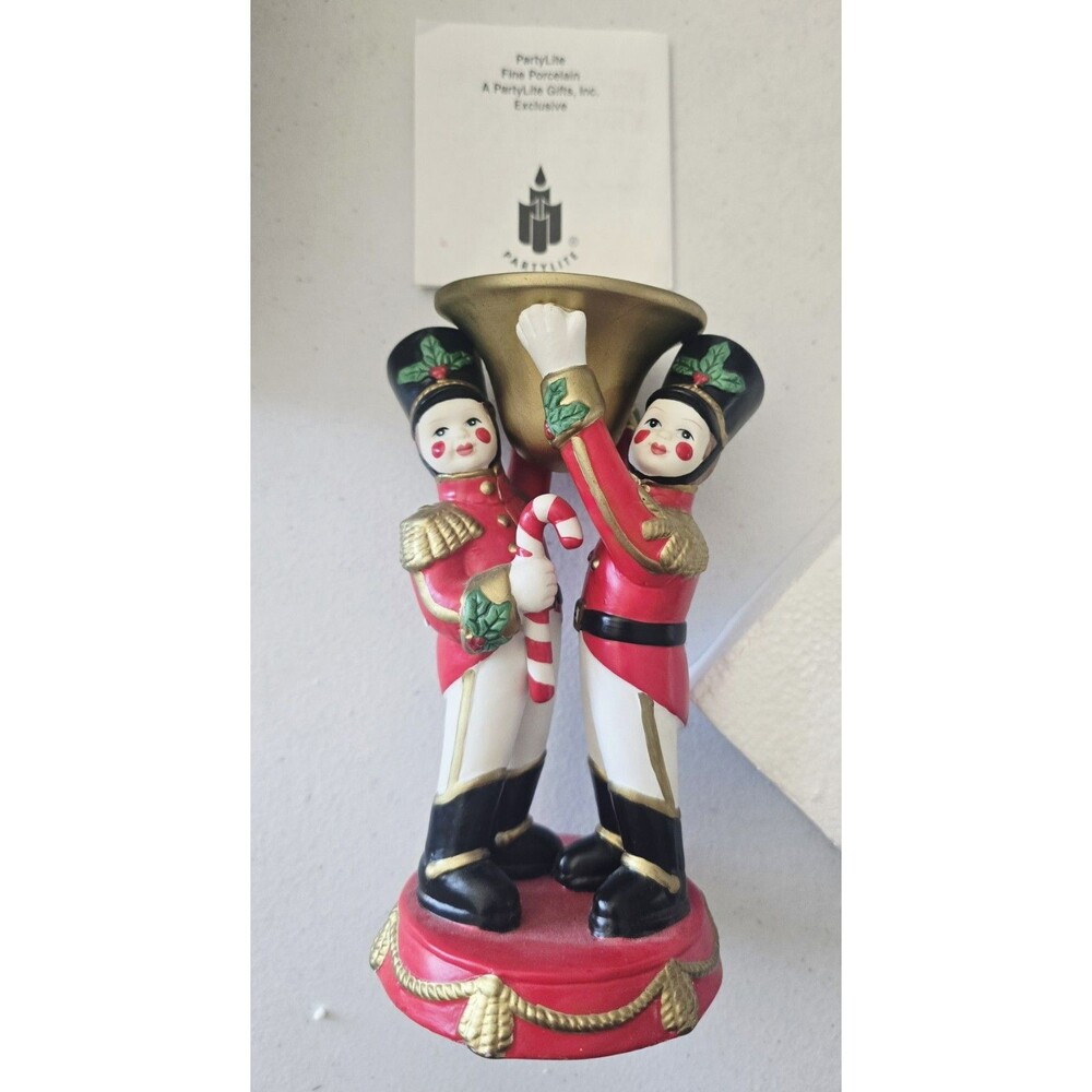 Vintage Classic Christmas Toy Soldier Candle Holder, Nutcracker Handpainted